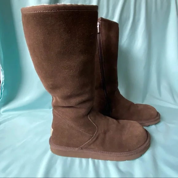 Ugg Sunset Zip Tall Boots, Chocolate Brown Sz 7 - Picture 7 of 11